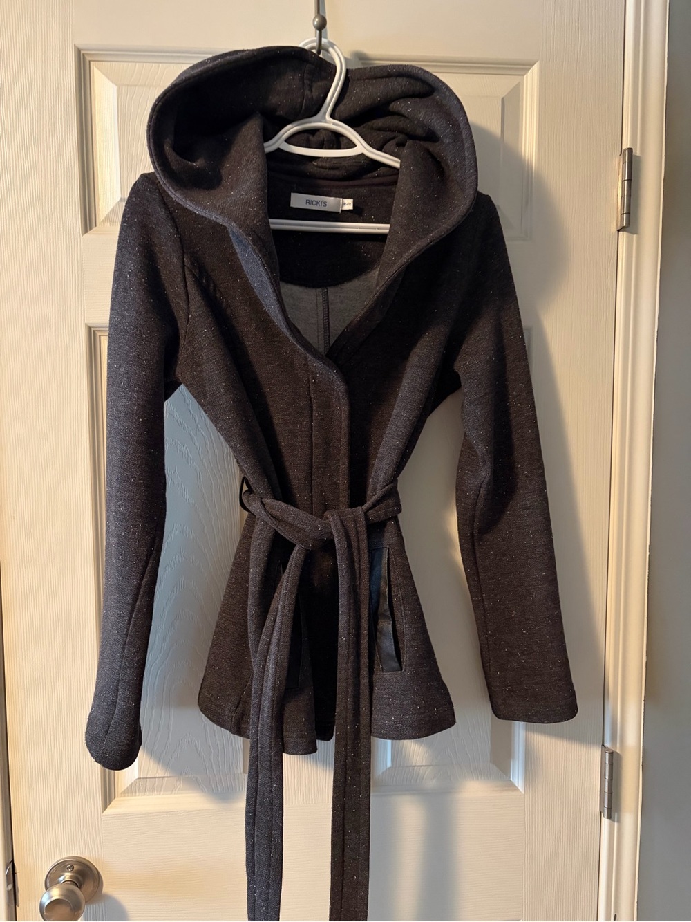 Ricki's Black Hooded Belted Cardigan Jacket